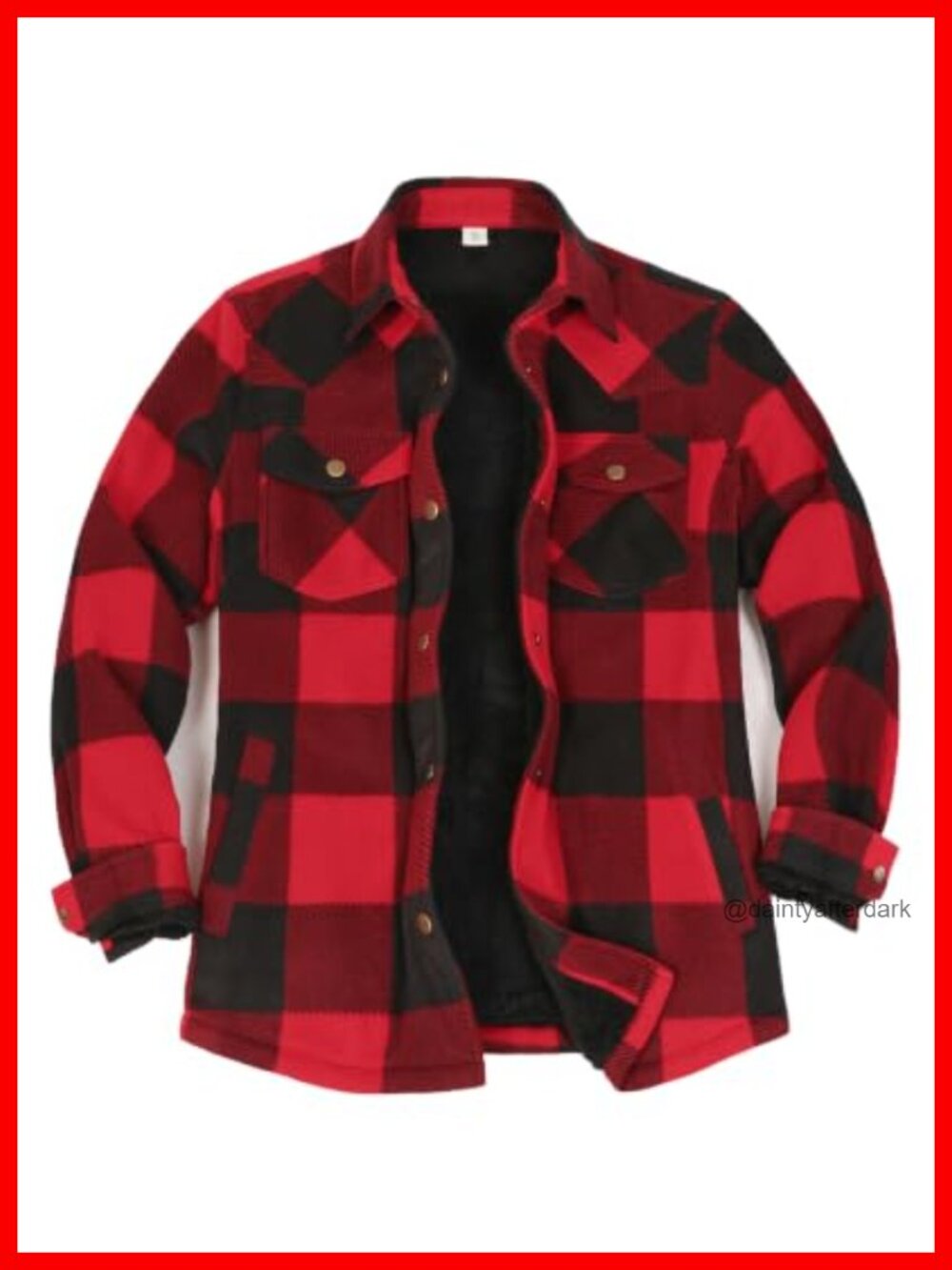 Sherpa Lined Plaid Snap-Front Shacket Shirt Jacket